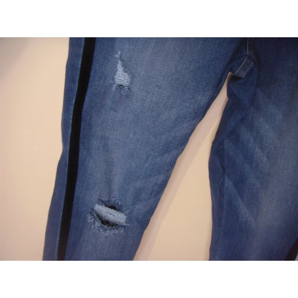 ANA skinny ankle womens‎ blue jeans 14 mid rise slim fit velvet sides distressed